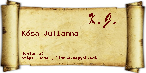 Kósa Julianna névjegykártya